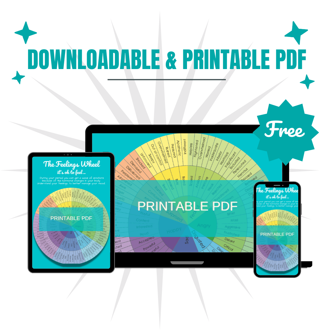 FREE Printable Feelings Wheel Mood Management PDF Download – Flowette