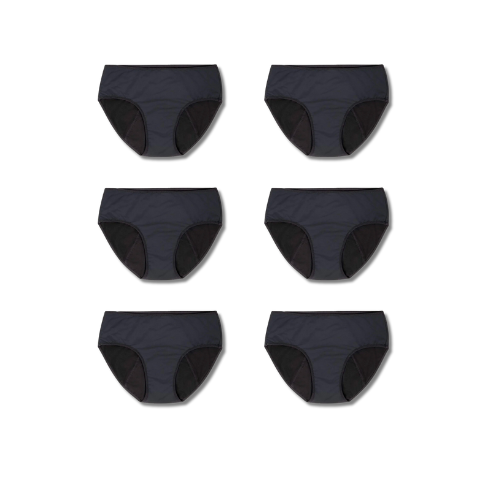 Flowette Comfy Cotton™ Dailys Period Underwear Black Multipack