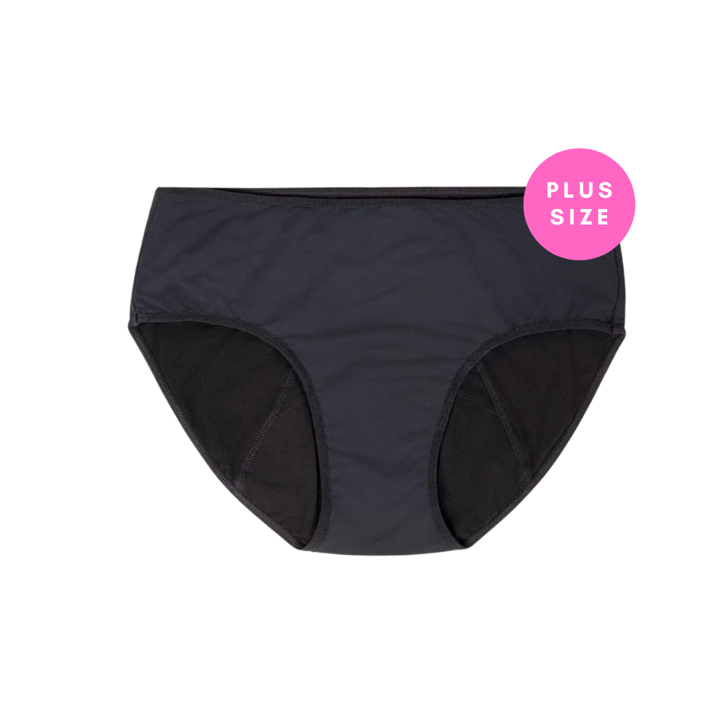 Plus Size Flowette Comfy Cotton™ Dailys Period Underwear Black