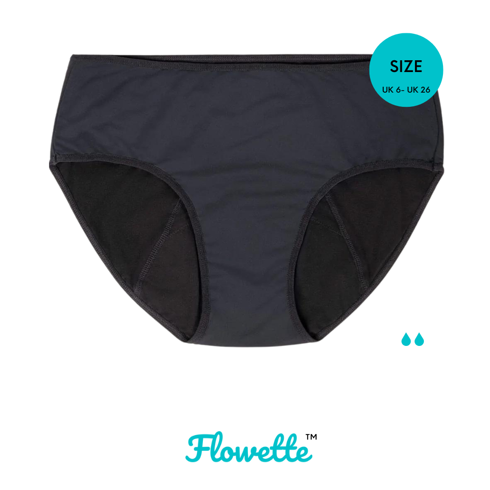 Comfy Cotton™ Dailys Period Underwear Black – Flowette